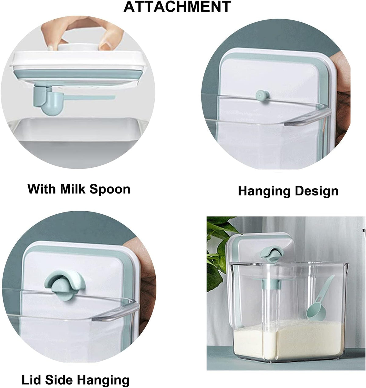 Formula Container Formula Dispenser Airtight Food Storage Containers One Button Handy 650g / 1.5qt Milk Powder for Cereal Flour Pasta Snack Rice Sugar (1, 1500, Milliliters)