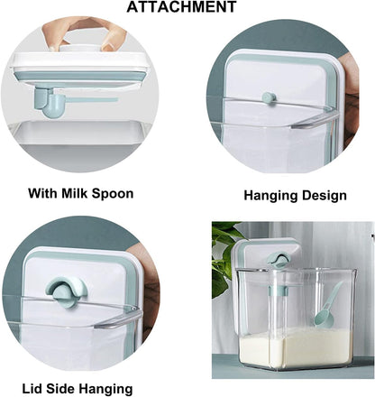 Formula Container Formula Dispenser Airtight Food Storage Containers One Button Handy 650g / 1.5qt Milk Powder for Cereal Flour Pasta Snack Rice Sugar (1, 1500, Milliliters)