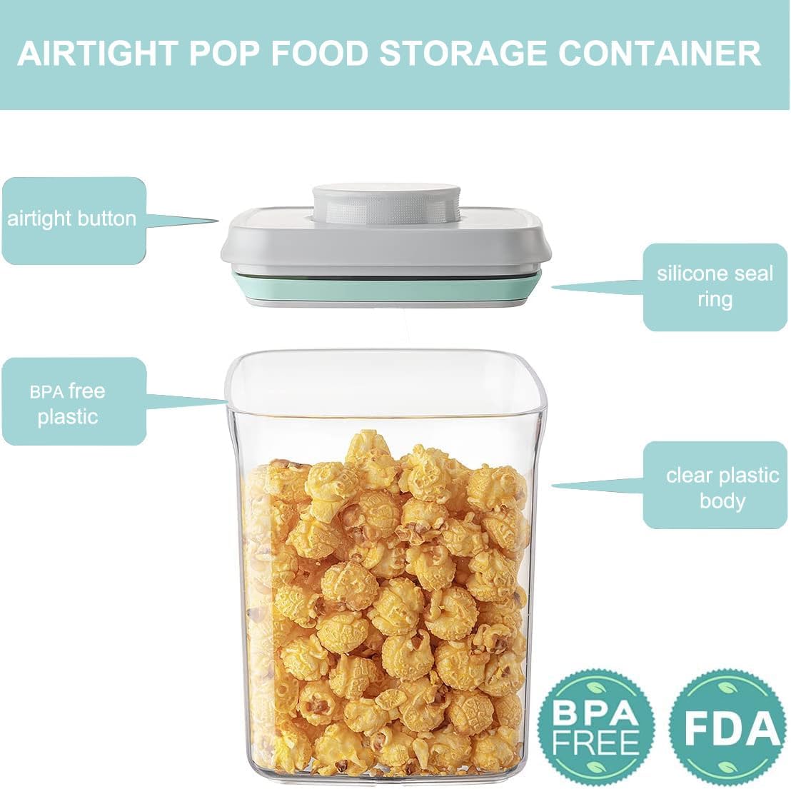 Formula Container Formula Dispenser Airtight Food Storage Containers One Button Handy 650g / 1.5qt Milk Powder for Cereal Flour Pasta Snack Rice Sugar (1, 1500, Milliliters)