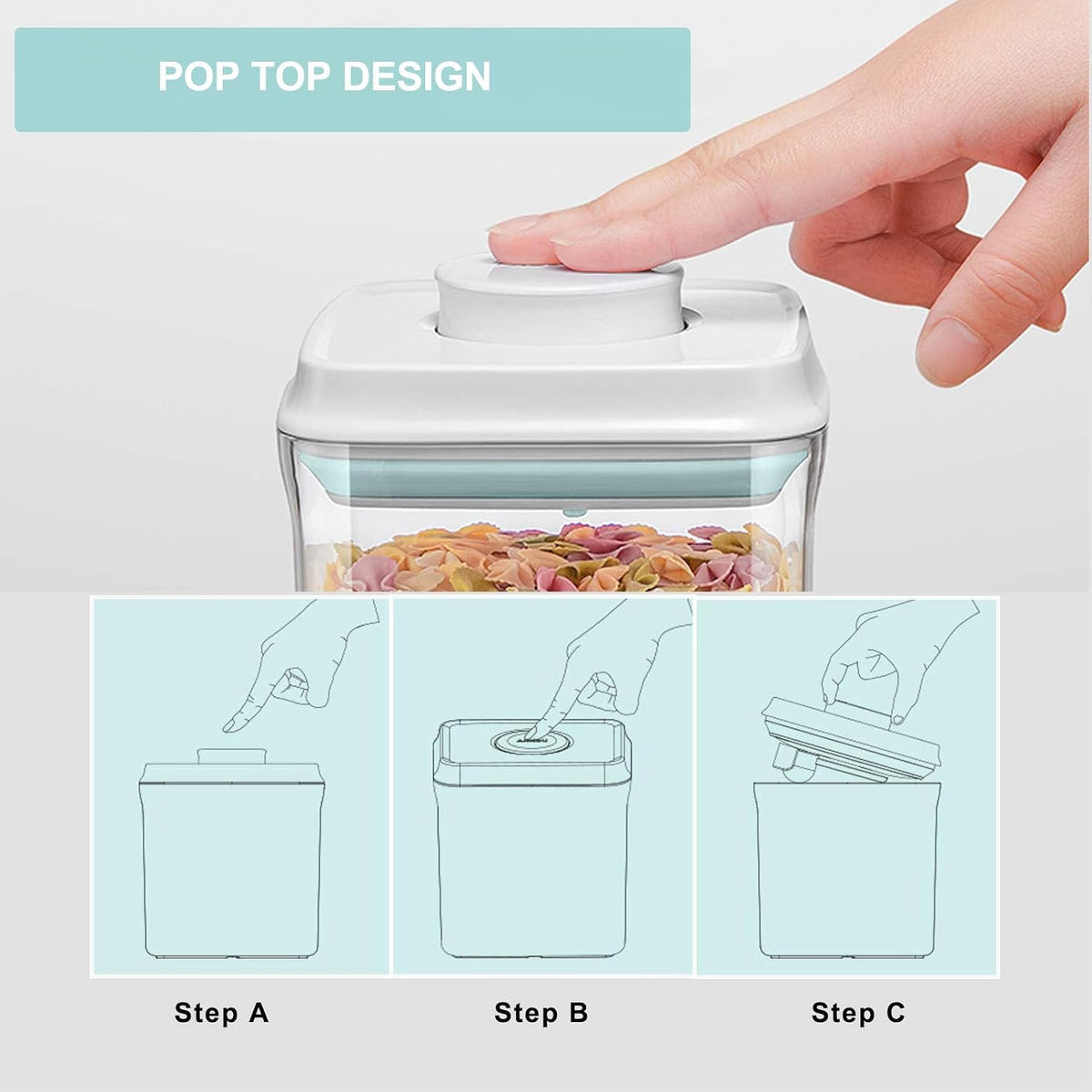 Formula Container Formula Dispenser Airtight Food Storage Containers One Button Handy 650g / 1.5qt Milk Powder for Cereal Flour Pasta Snack Rice Sugar (1, 1500, Milliliters)