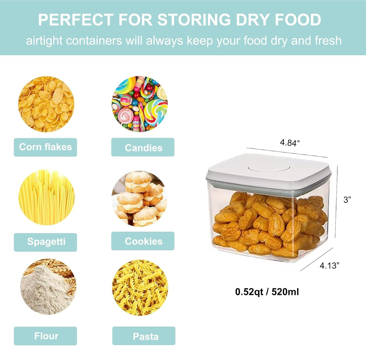 Formula Container Formula Dispenser Airtight Food Storage Containers One Button Handy 650g / 1.5qt Milk Powder for Cereal Flour Pasta Snack Rice Sugar (1, 1500, Milliliters)