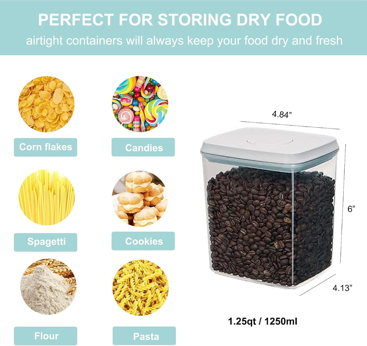 Formula Container Formula Dispenser Airtight Food Storage Containers One Button Handy 650g / 1.5qt Milk Powder for Cereal Flour Pasta Snack Rice Sugar (1, 1500, Milliliters)
