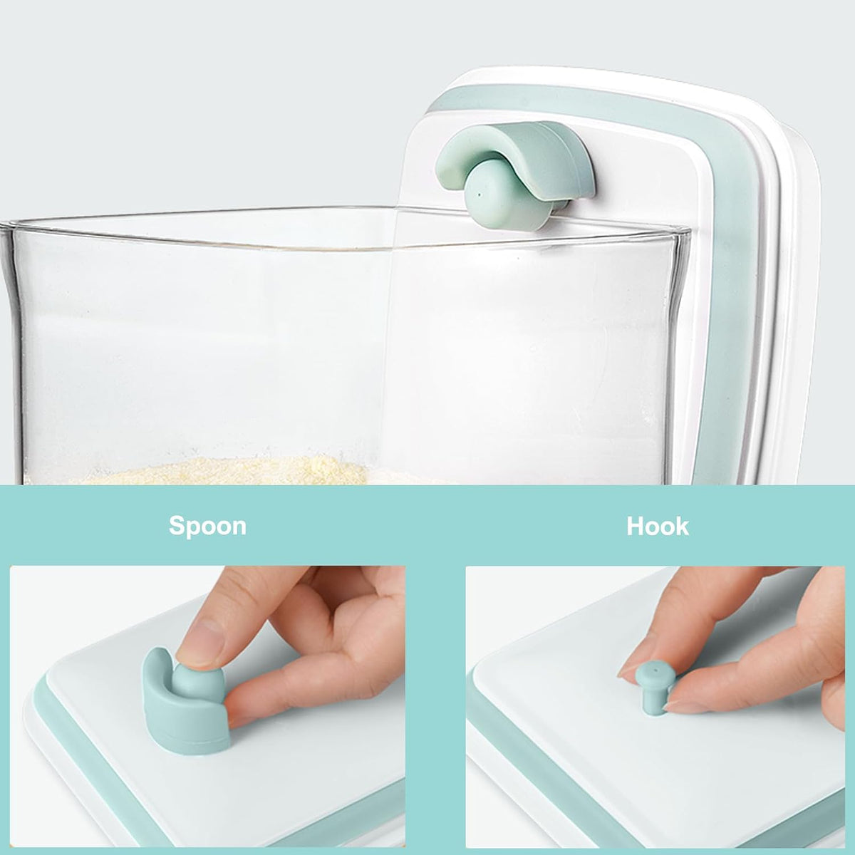 Formula Container Formula Dispenser Airtight Food Storage Containers One Button Handy 650g / 1.5qt Milk Powder for Cereal Flour Pasta Snack Rice Sugar (1, 1500, Milliliters)