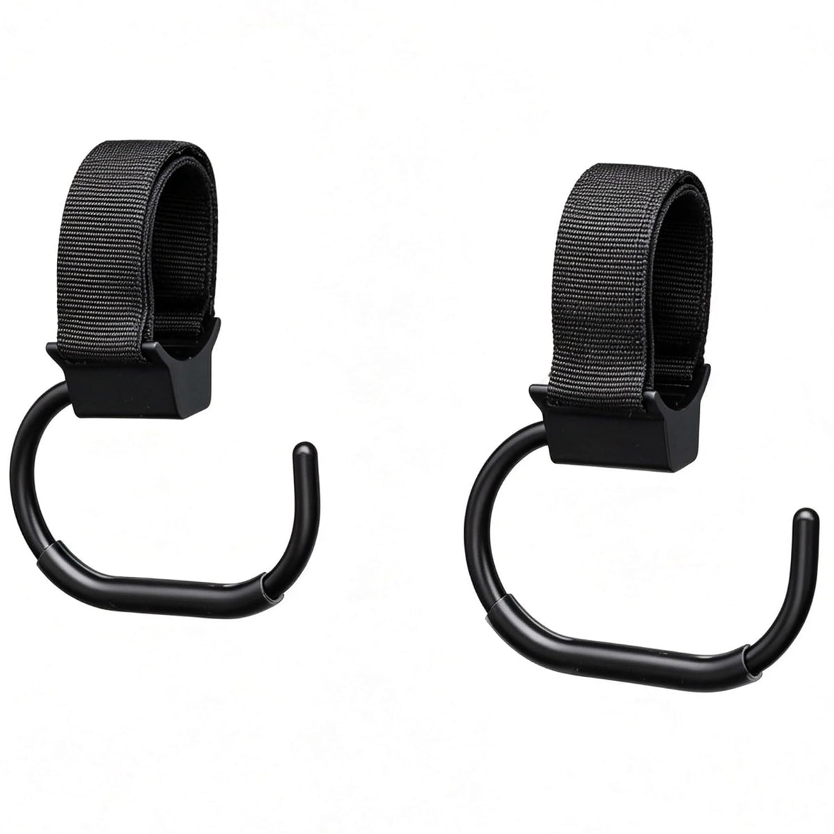 Stroller Hooks for Bags (2 Pack) - Universal Stroller Clips and Hooks (Black)