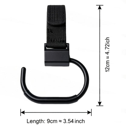 Stroller Hooks for Bags (2 Pack) - Universal Stroller Clips and Hooks (Black)