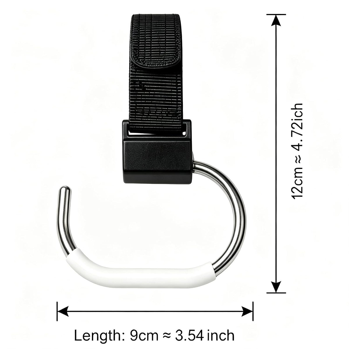 Stroller Hooks for Bags (2 Pack) - Universal Stroller Clips and Hooks (Black)