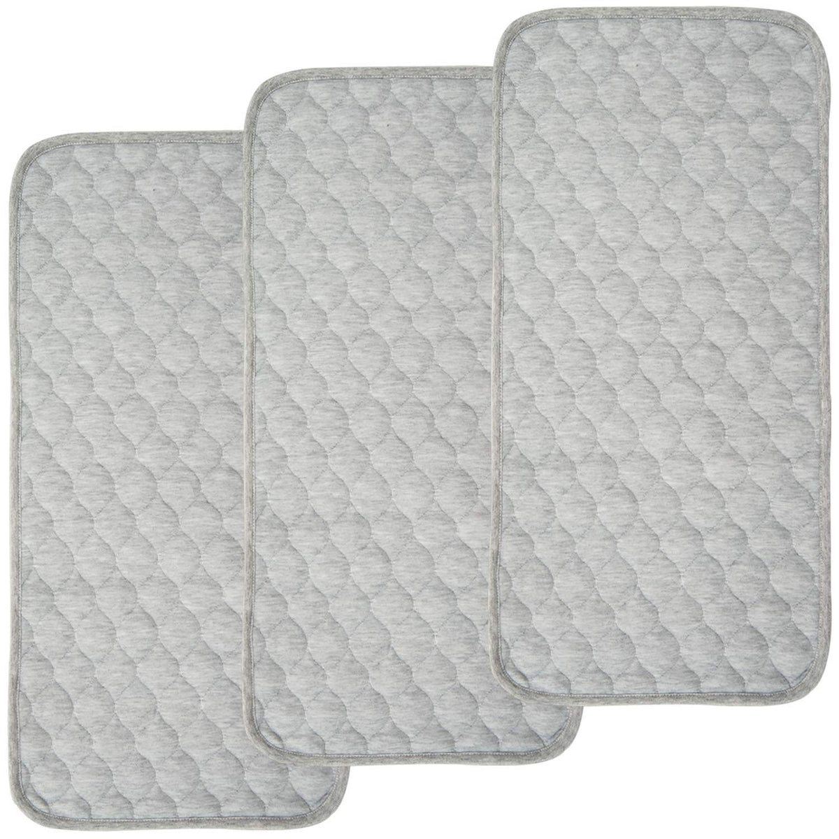 Quilted Thicker Waterproof Changing Pad Liners 3 Count(Gray 13” x 27”)