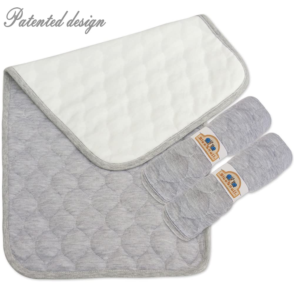 Quilted Thicker Waterproof Changing Pad Liners 3 Count(Gray 13” x 27”)