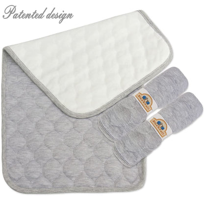 Quilted Thicker Waterproof Changing Pad Liners 3 Count(Gray 13” x 27”)