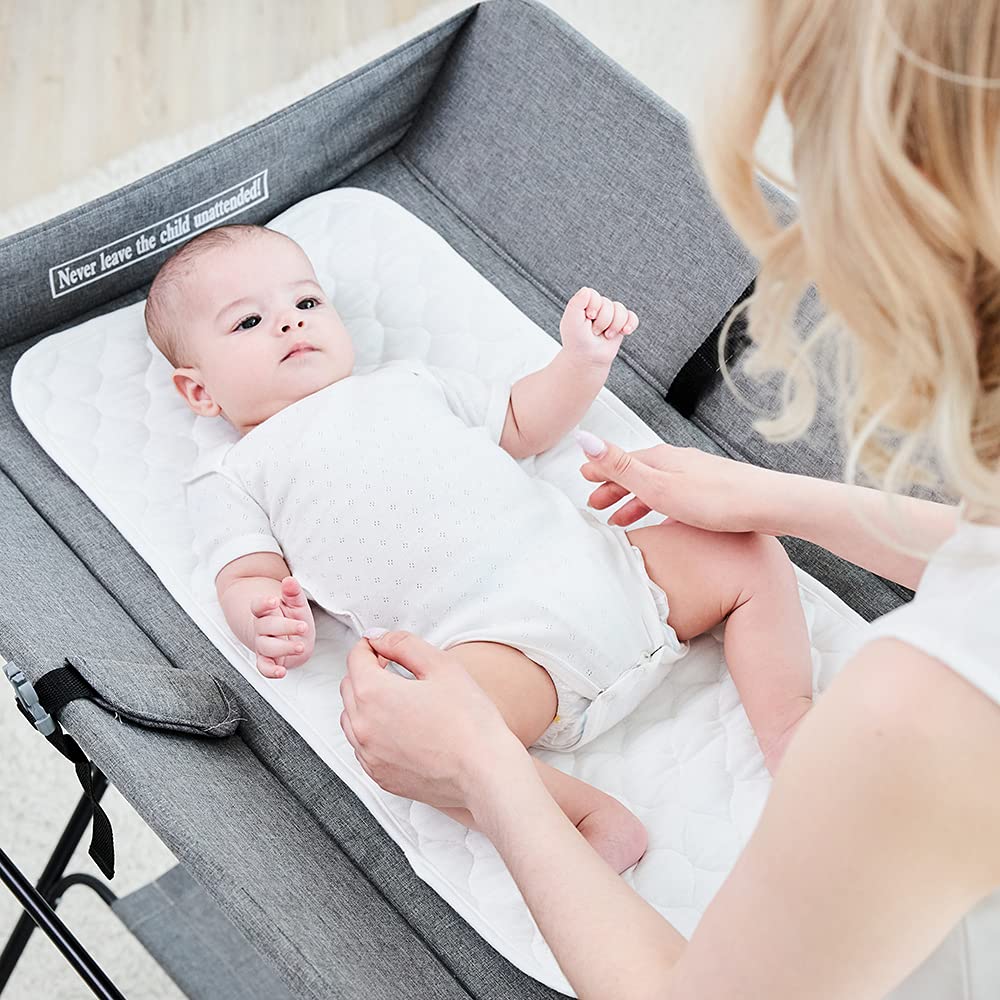 Quilted Thicker Waterproof Changing Pad Liners 3 Count(Gray 13” x 27”)