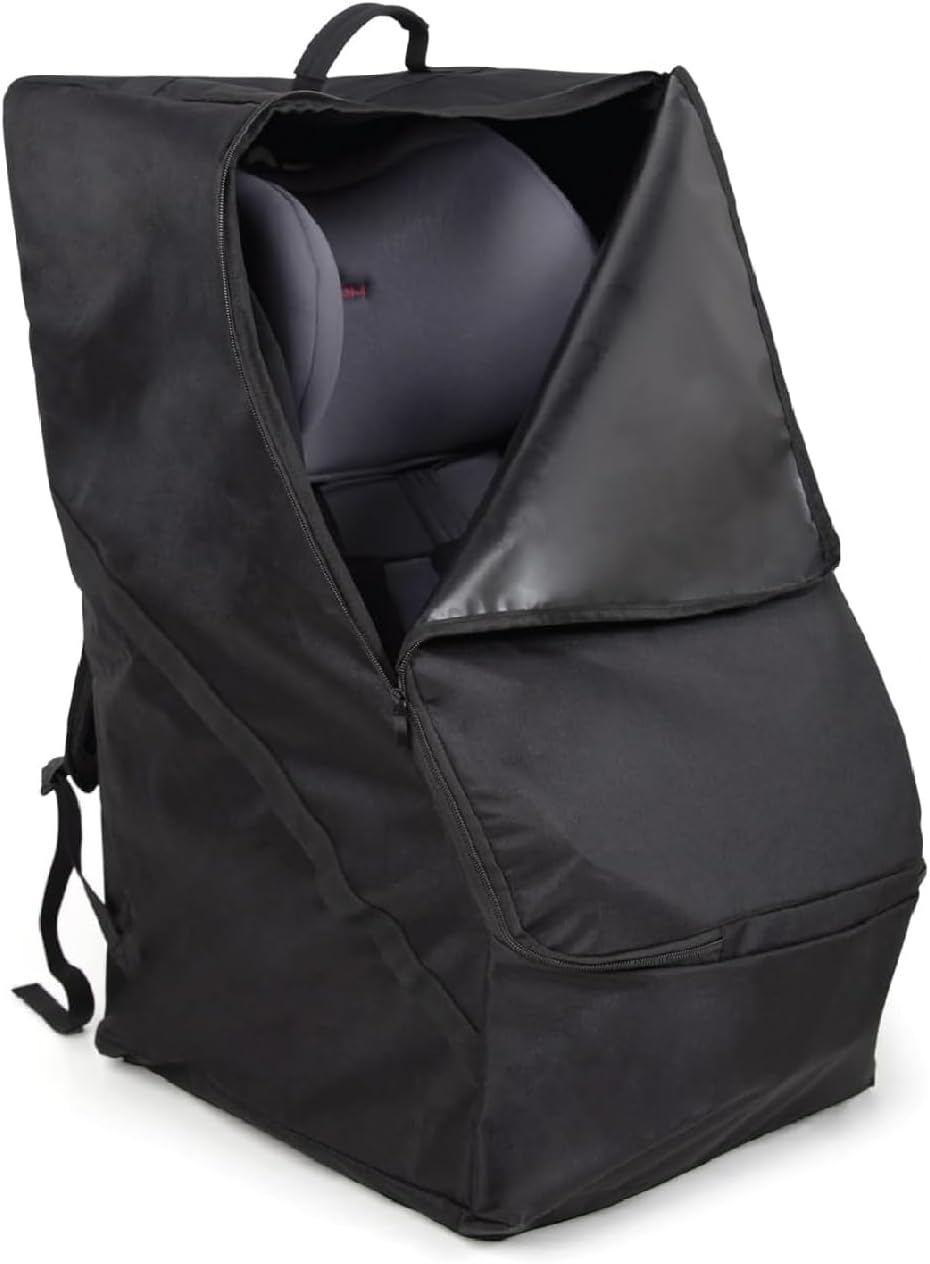 Carseat Travel Bag for Airplane, Durable Padded Bag Gate Check Easy Carry Airport Car Seat Cover, Fits Most Graco, Evenflo, Toddler, Kids, Infant Baby Travel Essentials for Flying