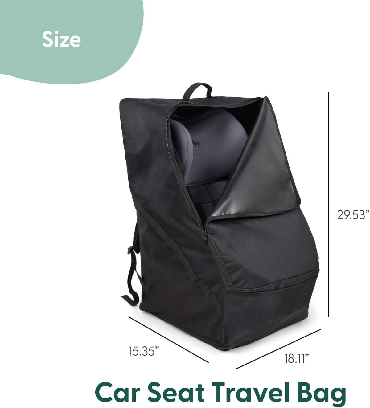 Carseat Travel Bag for Airplane, Durable Padded Bag Gate Check Easy Carry Airport Car Seat Cover, Fits Most Graco, Evenflo, Toddler, Kids, Infant Baby Travel Essentials for Flying