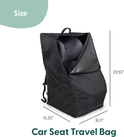 Carseat Travel Bag for Airplane, Durable Padded Bag Gate Check Easy Carry Airport Car Seat Cover, Fits Most Graco, Evenflo, Toddler, Kids, Infant Baby Travel Essentials for Flying