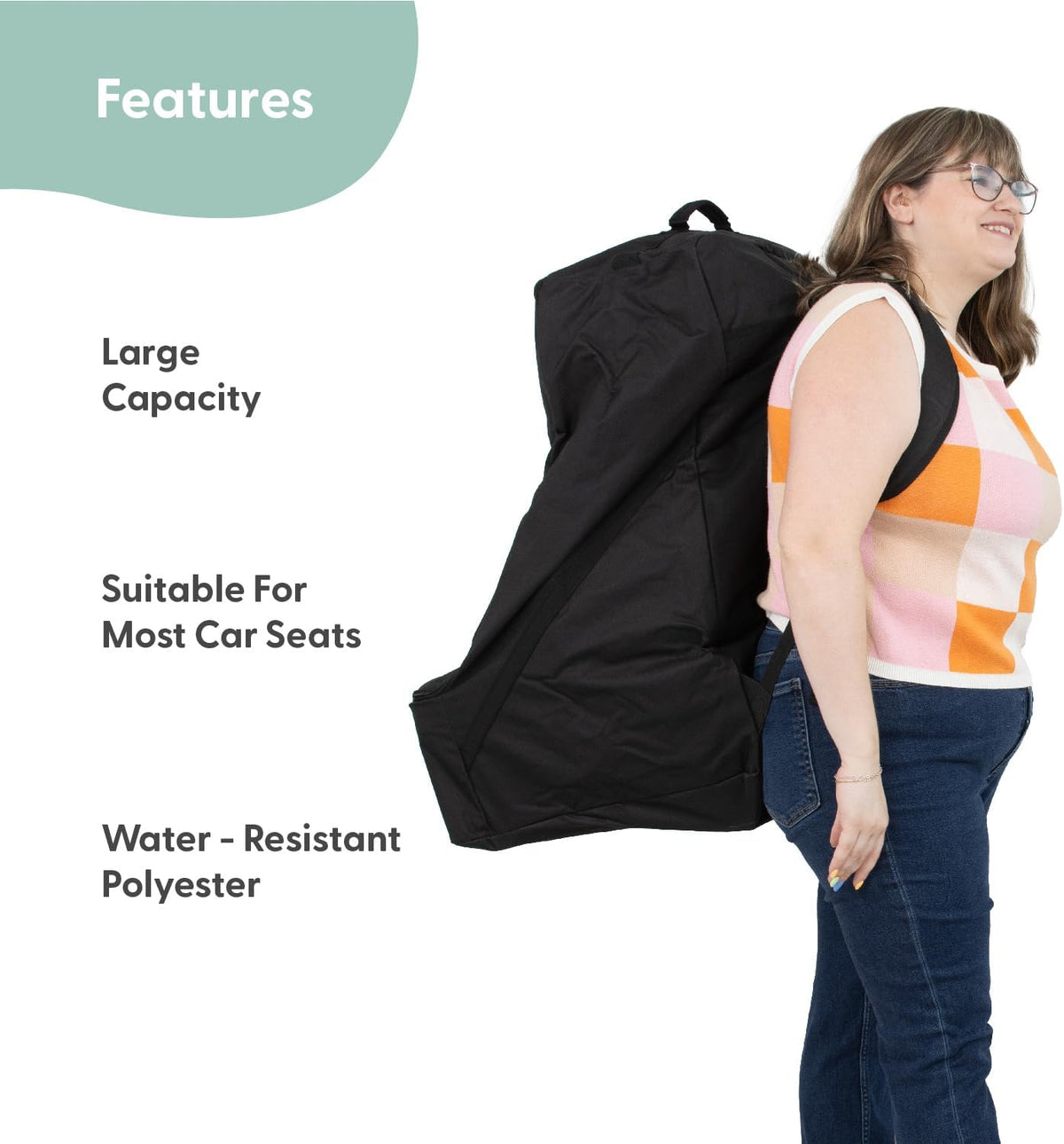 Carseat Travel Bag for Airplane, Durable Padded Bag Gate Check Easy Carry Airport Car Seat Cover, Fits Most Graco, Evenflo, Toddler, Kids, Infant Baby Travel Essentials for Flying