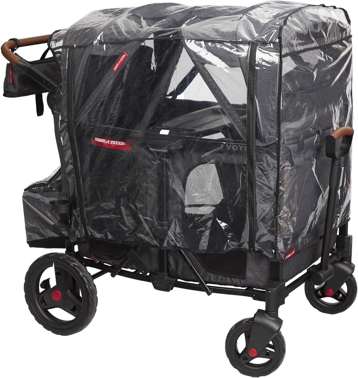 Voya Quad Rain Cover, Black, for 4-Seat Wagon with High Sides