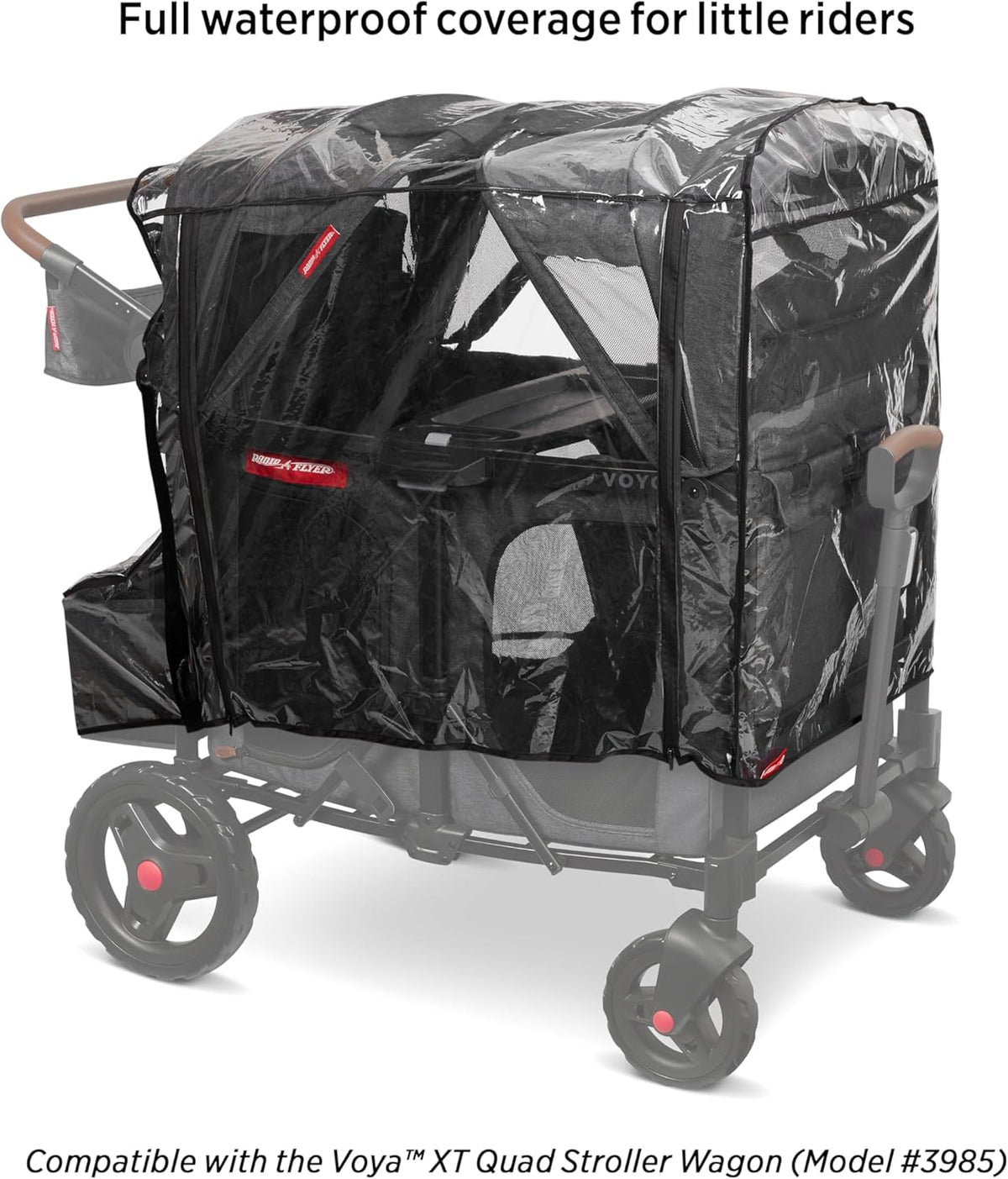 Voya Quad Rain Cover, Black, for 4-Seat Wagon with High Sides