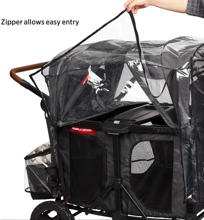 Voya Quad Rain Cover, Black, for 4-Seat Wagon with High Sides
