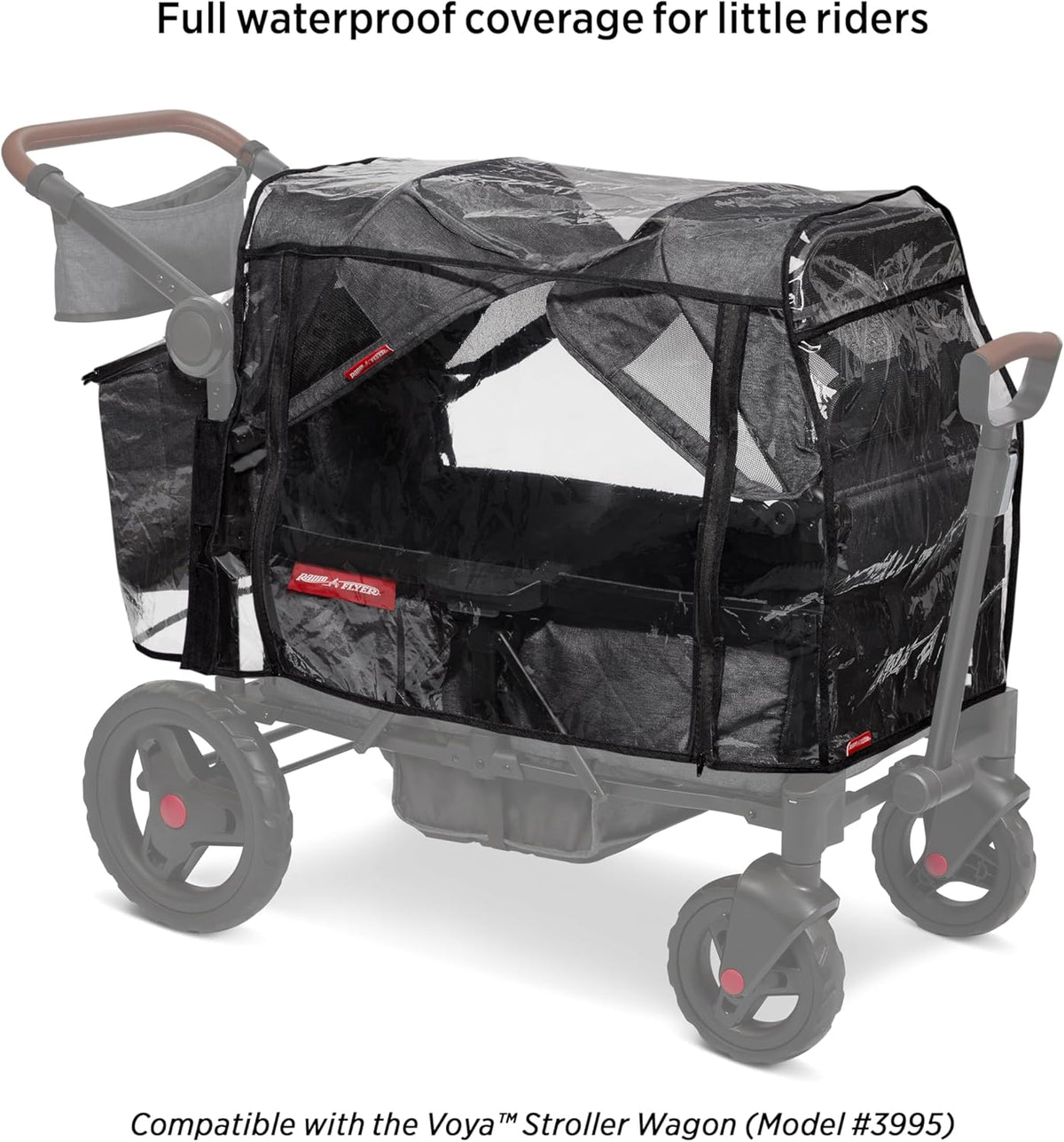 Voya Quad Rain Cover, Black, for 4-Seat Wagon with High Sides