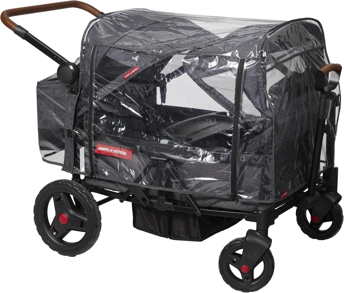 Voya Quad Rain Cover, Black, for 4-Seat Wagon with High Sides