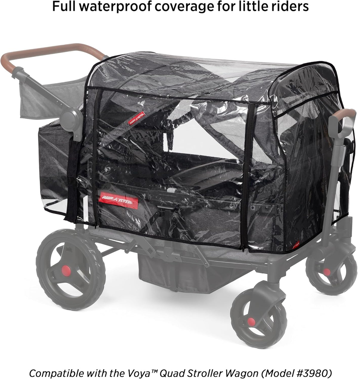 Voya Quad Rain Cover, Black, for 4-Seat Wagon with High Sides