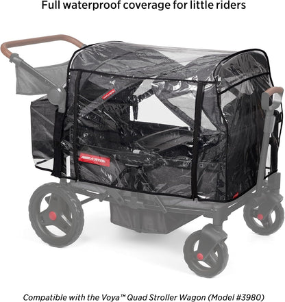 Voya Quad Rain Cover, Black, for 4-Seat Wagon with High Sides