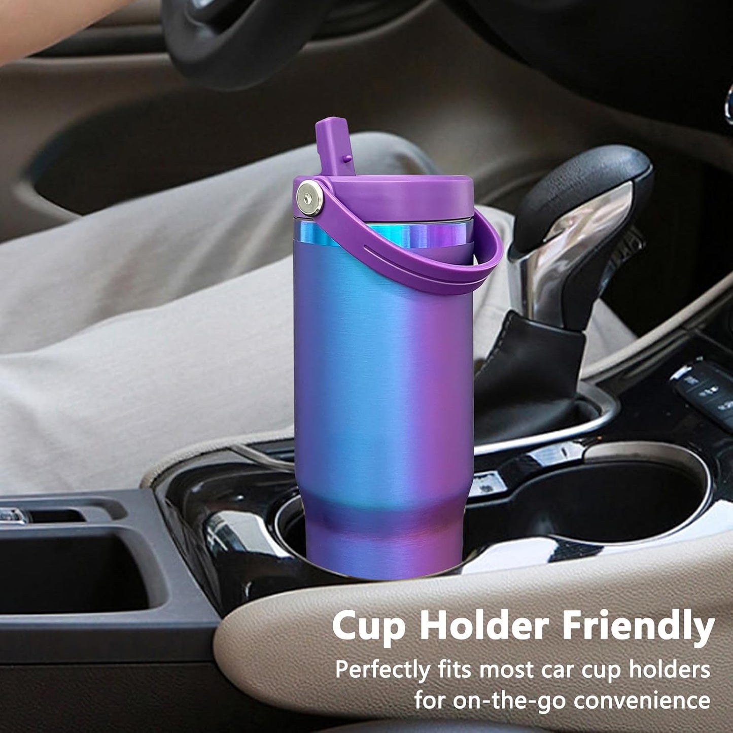 30 oz Tumbler Bulk with Top Handle and Flip Straw Black, 1 Pack | Stainless Steel Insulated Water Bottle, Double Wall Vacuum Travel Coffee Mug, Leakproof, Powder Coated, Laser Engrave