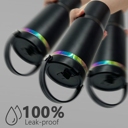 30 oz Tumbler Bulk with Top Handle and Flip Straw Black, 1 Pack | Stainless Steel Insulated Water Bottle, Double Wall Vacuum Travel Coffee Mug, Leakproof, Powder Coated, Laser Engrave