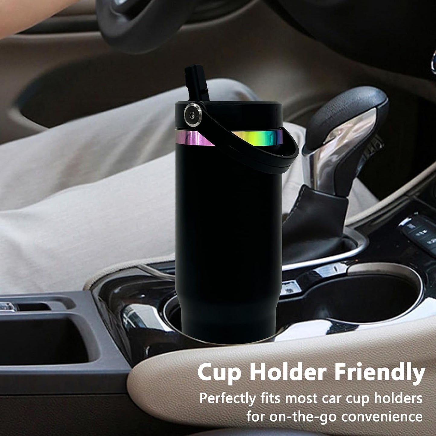 30 oz Tumbler Bulk with Top Handle and Flip Straw Black, 1 Pack | Stainless Steel Insulated Water Bottle, Double Wall Vacuum Travel Coffee Mug, Leakproof, Powder Coated, Laser Engrave
