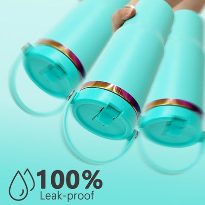 30 oz Tumbler Bulk with Top Handle and Flip Straw Black, 1 Pack | Stainless Steel Insulated Water Bottle, Double Wall Vacuum Travel Coffee Mug, Leakproof, Powder Coated, Laser Engrave