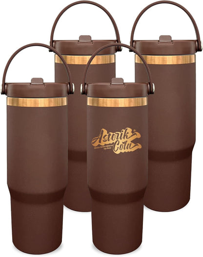 30 oz Tumbler Bulk with Top Handle and Flip Straw Black, 1 Pack | Stainless Steel Insulated Water Bottle, Double Wall Vacuum Travel Coffee Mug, Leakproof, Powder Coated, Laser Engrave