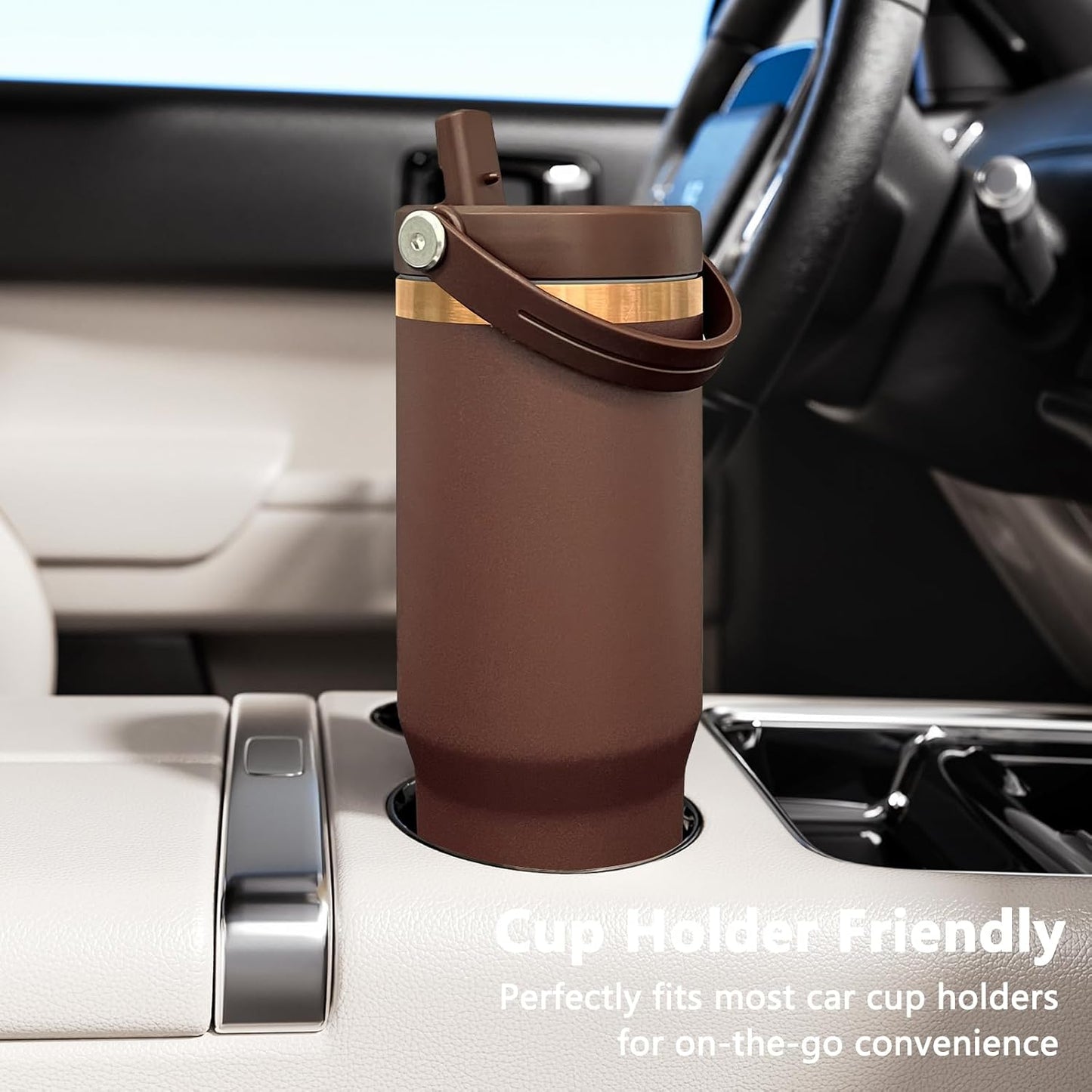 30 oz Tumbler Bulk with Top Handle and Flip Straw Black, 1 Pack | Stainless Steel Insulated Water Bottle, Double Wall Vacuum Travel Coffee Mug, Leakproof, Powder Coated, Laser Engrave