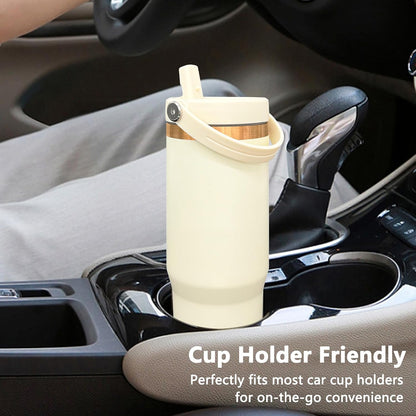 30 oz Tumbler Bulk with Top Handle and Flip Straw Black, 1 Pack | Stainless Steel Insulated Water Bottle, Double Wall Vacuum Travel Coffee Mug, Leakproof, Powder Coated, Laser Engrave