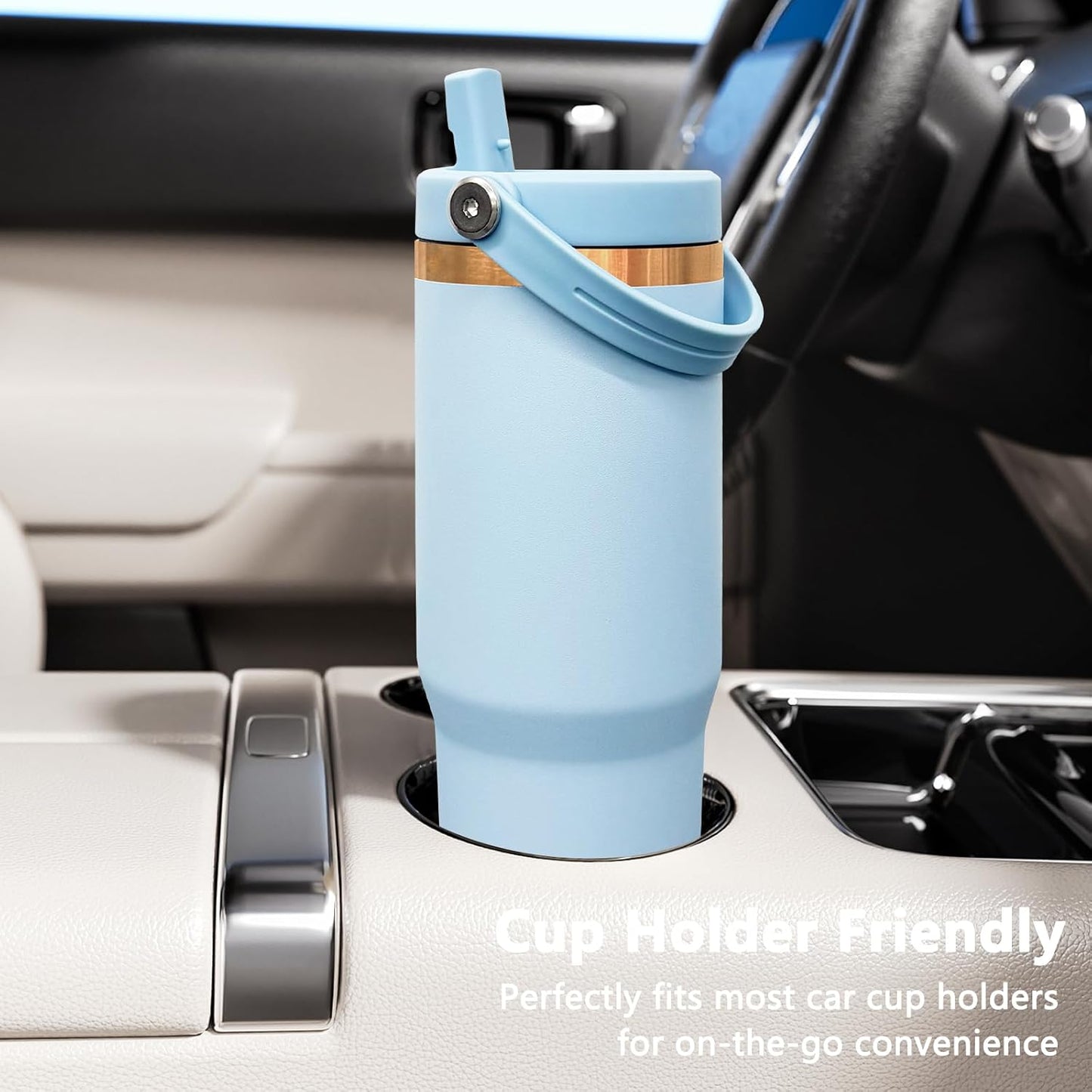 30 oz Tumbler Bulk with Top Handle and Flip Straw Black, 1 Pack | Stainless Steel Insulated Water Bottle, Double Wall Vacuum Travel Coffee Mug, Leakproof, Powder Coated, Laser Engrave