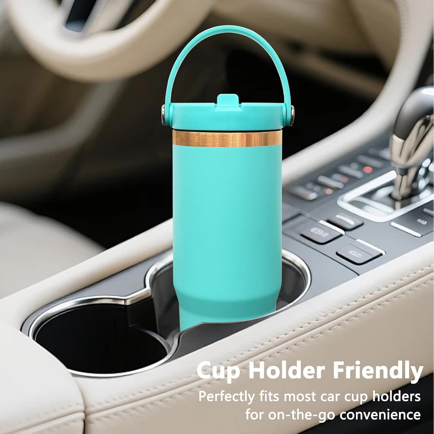 30 oz Tumbler Bulk with Top Handle and Flip Straw Black, 1 Pack | Stainless Steel Insulated Water Bottle, Double Wall Vacuum Travel Coffee Mug, Leakproof, Powder Coated, Laser Engrave