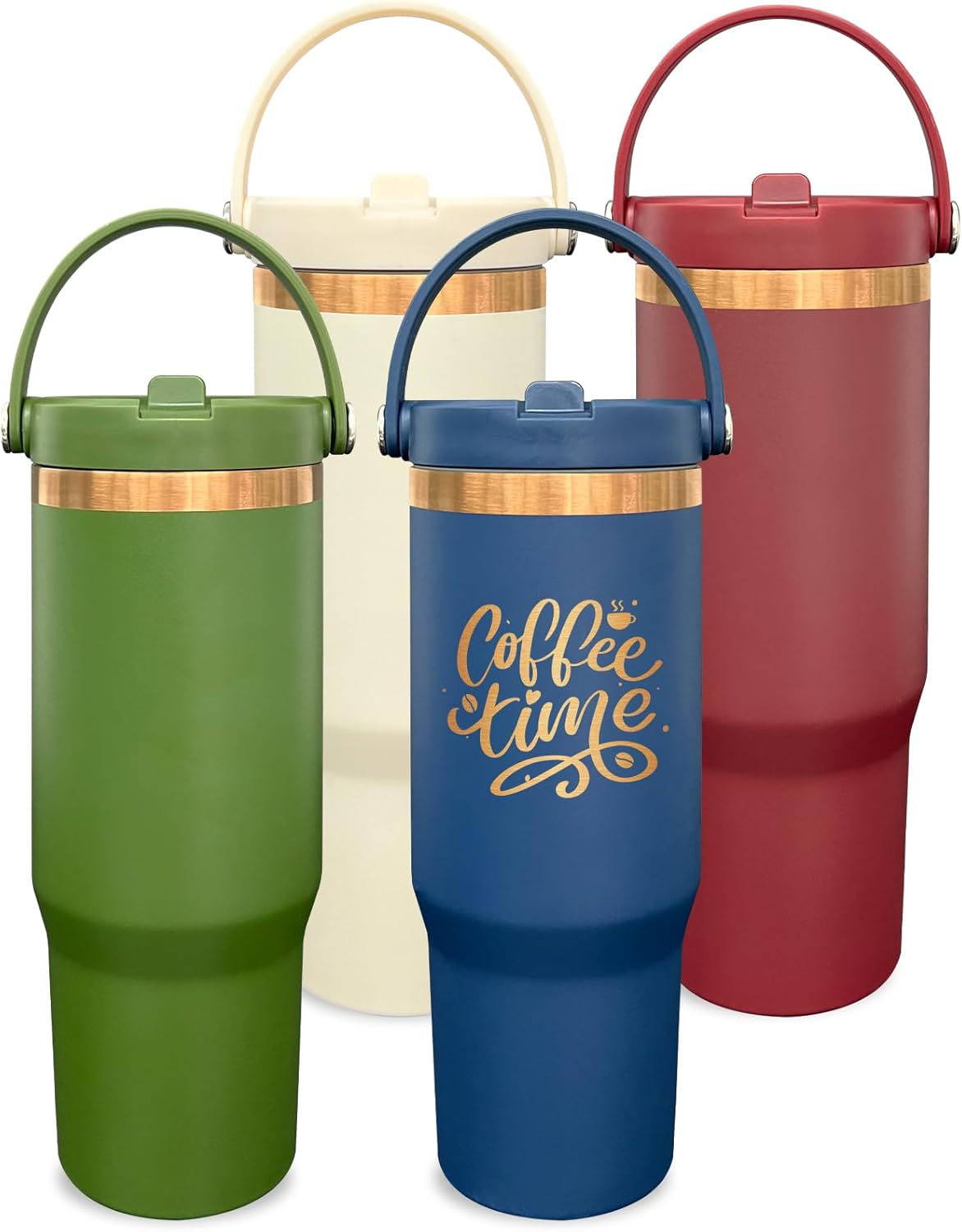 30 oz Tumbler Bulk with Top Handle and Flip Straw Black, 1 Pack | Stainless Steel Insulated Water Bottle, Double Wall Vacuum Travel Coffee Mug, Leakproof, Powder Coated, Laser Engrave