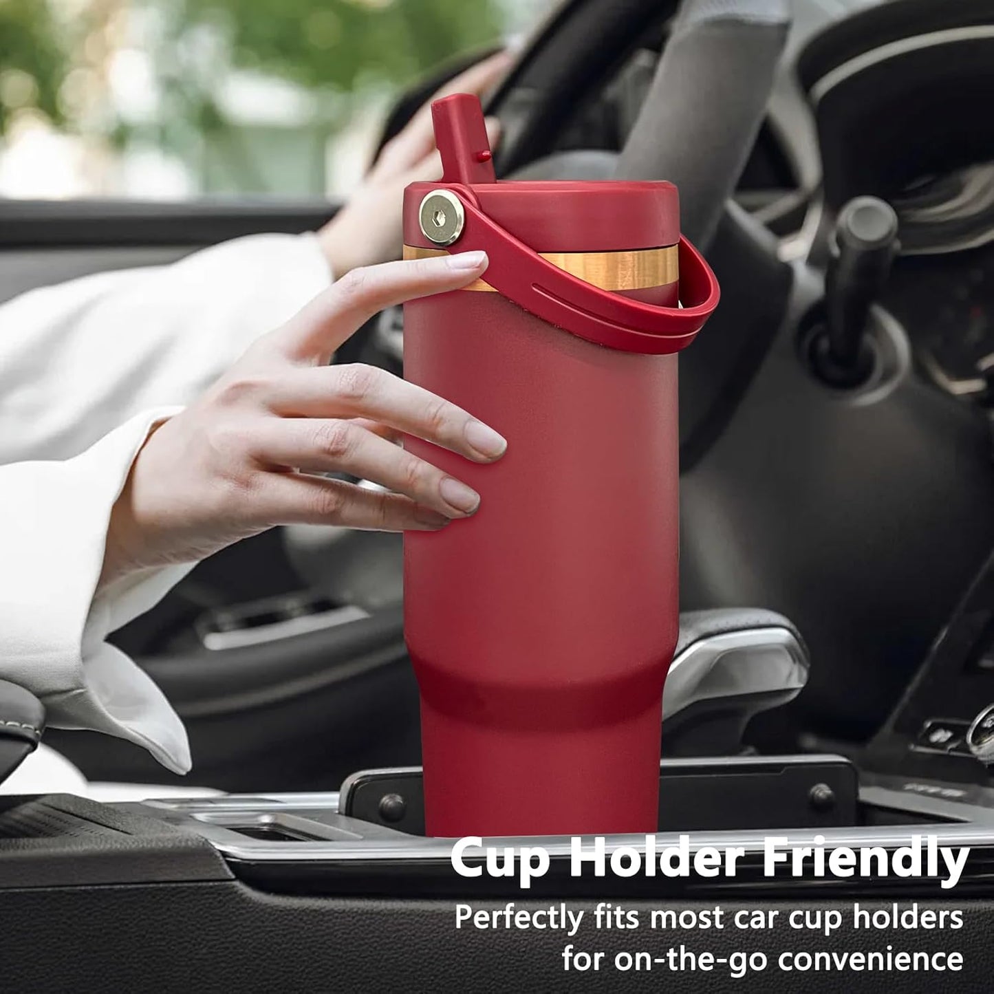 30 oz Tumbler Bulk with Top Handle and Flip Straw Black, 1 Pack | Stainless Steel Insulated Water Bottle, Double Wall Vacuum Travel Coffee Mug, Leakproof, Powder Coated, Laser Engrave