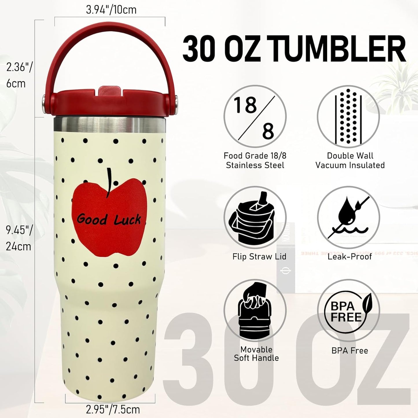 30 oz Tumbler Bulk with Top Handle and Flip Straw Black, 1 Pack | Stainless Steel Insulated Water Bottle, Double Wall Vacuum Travel Coffee Mug, Leakproof, Powder Coated, Laser Engrave