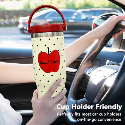 30 oz Tumbler Bulk with Top Handle and Flip Straw Black, 1 Pack | Stainless Steel Insulated Water Bottle, Double Wall Vacuum Travel Coffee Mug, Leakproof, Powder Coated, Laser Engrave