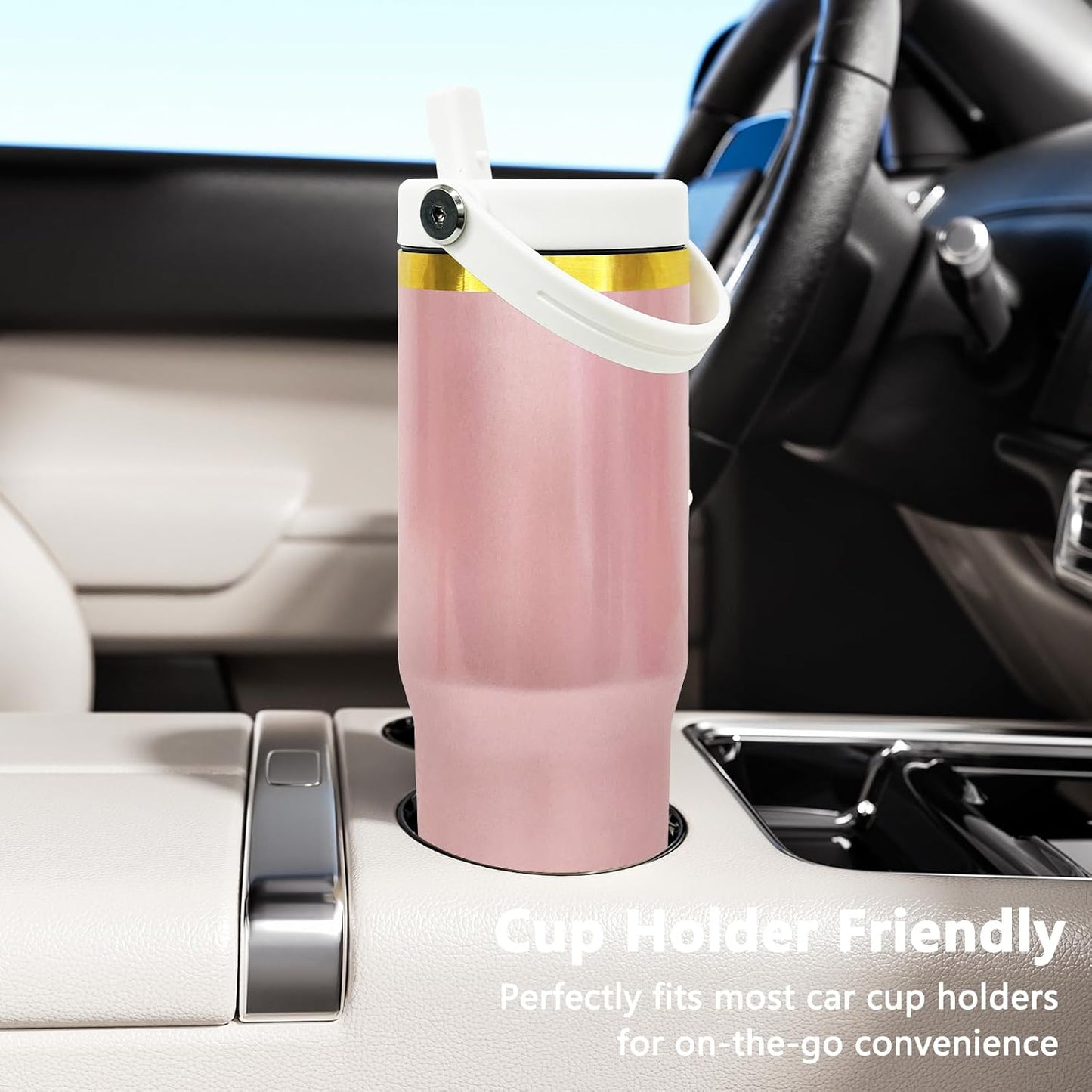 30 oz Tumbler Bulk with Top Handle and Flip Straw Black, 1 Pack | Stainless Steel Insulated Water Bottle, Double Wall Vacuum Travel Coffee Mug, Leakproof, Powder Coated, Laser Engrave