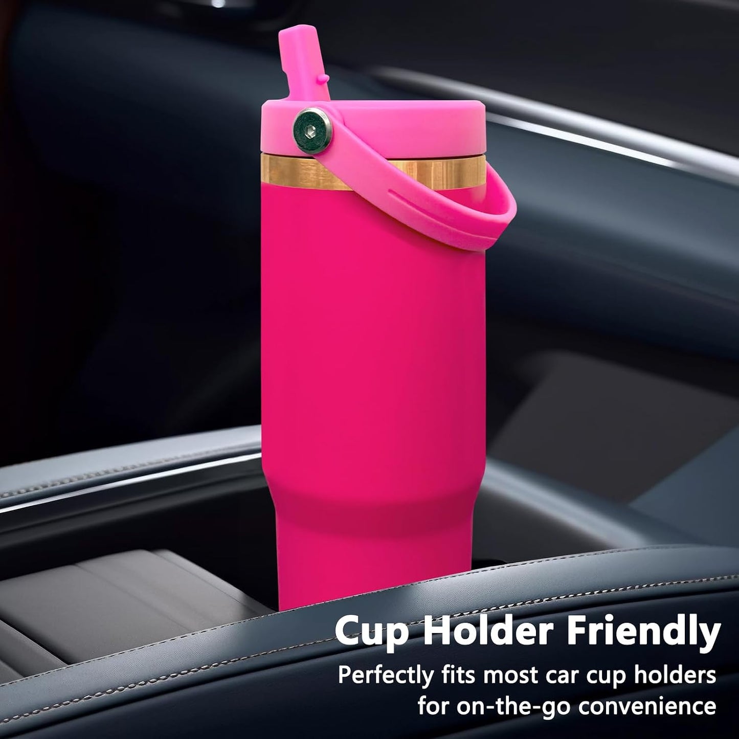 30 oz Tumbler Bulk with Top Handle and Flip Straw Black, 1 Pack | Stainless Steel Insulated Water Bottle, Double Wall Vacuum Travel Coffee Mug, Leakproof, Powder Coated, Laser Engrave