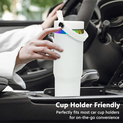 30 oz Tumbler Bulk with Top Handle and Flip Straw Black, 1 Pack | Stainless Steel Insulated Water Bottle, Double Wall Vacuum Travel Coffee Mug, Leakproof, Powder Coated, Laser Engrave
