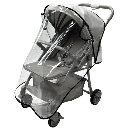 Stroller Rain Cover,Universal Baby Travel Weather -Food Grade EVA & Frosted PVC with Breathable Ventilation Mesh Clear Visibility for Most Single Strollers