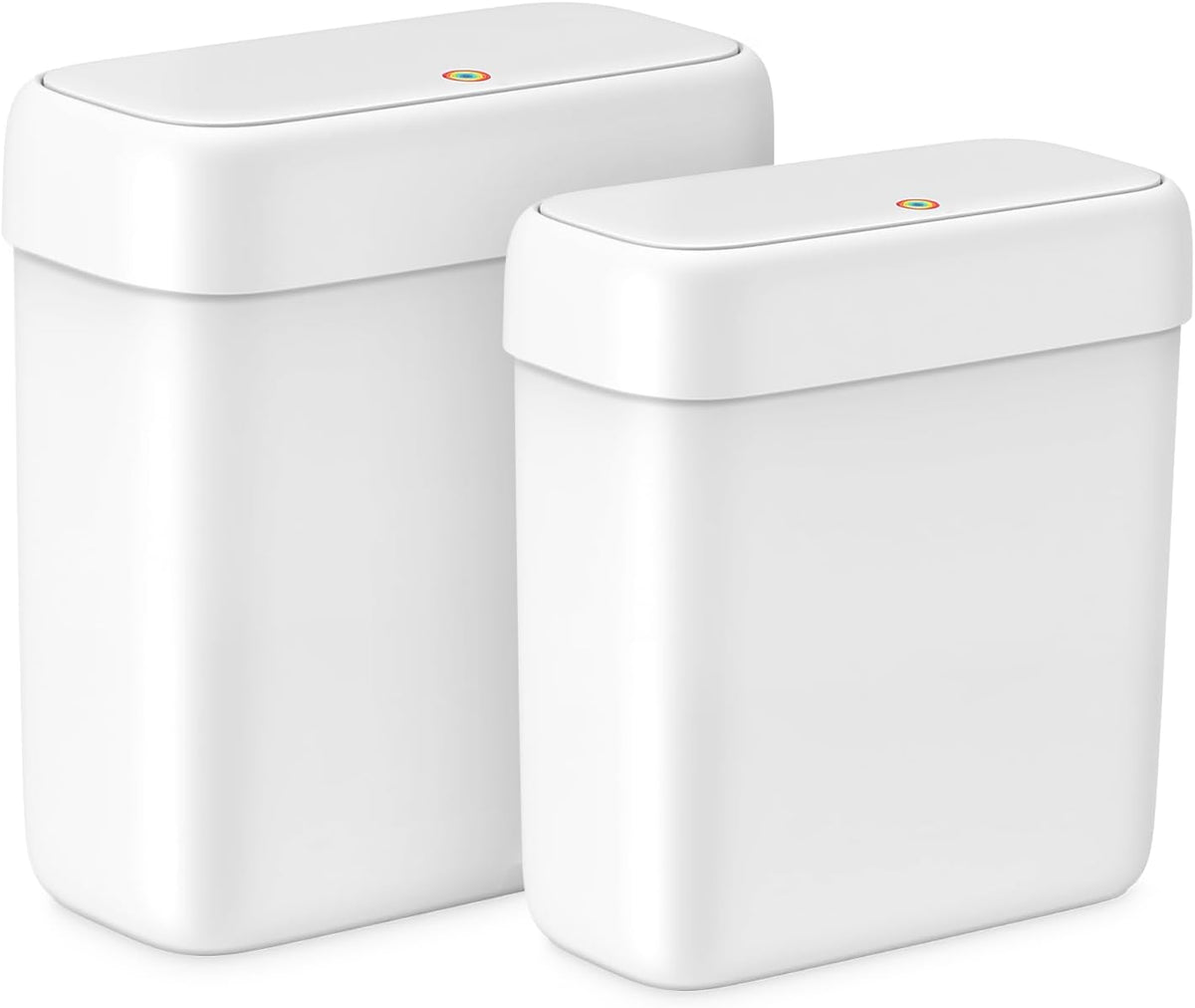 Small Bathroom Trash Can with Lid, 2.6 Gallon Garbage Can with Pop-Up Lid