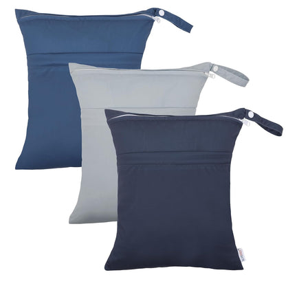 ALVA 2pcs Wet Dry Bags for Diaper Bag Waterproof Reusable with Two Pockets