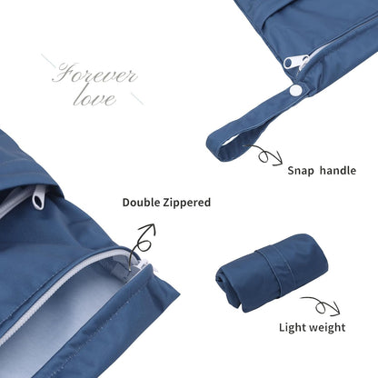 ALVA 2pcs Wet Dry Bags for Diaper Bag Waterproof Reusable with Two Pockets