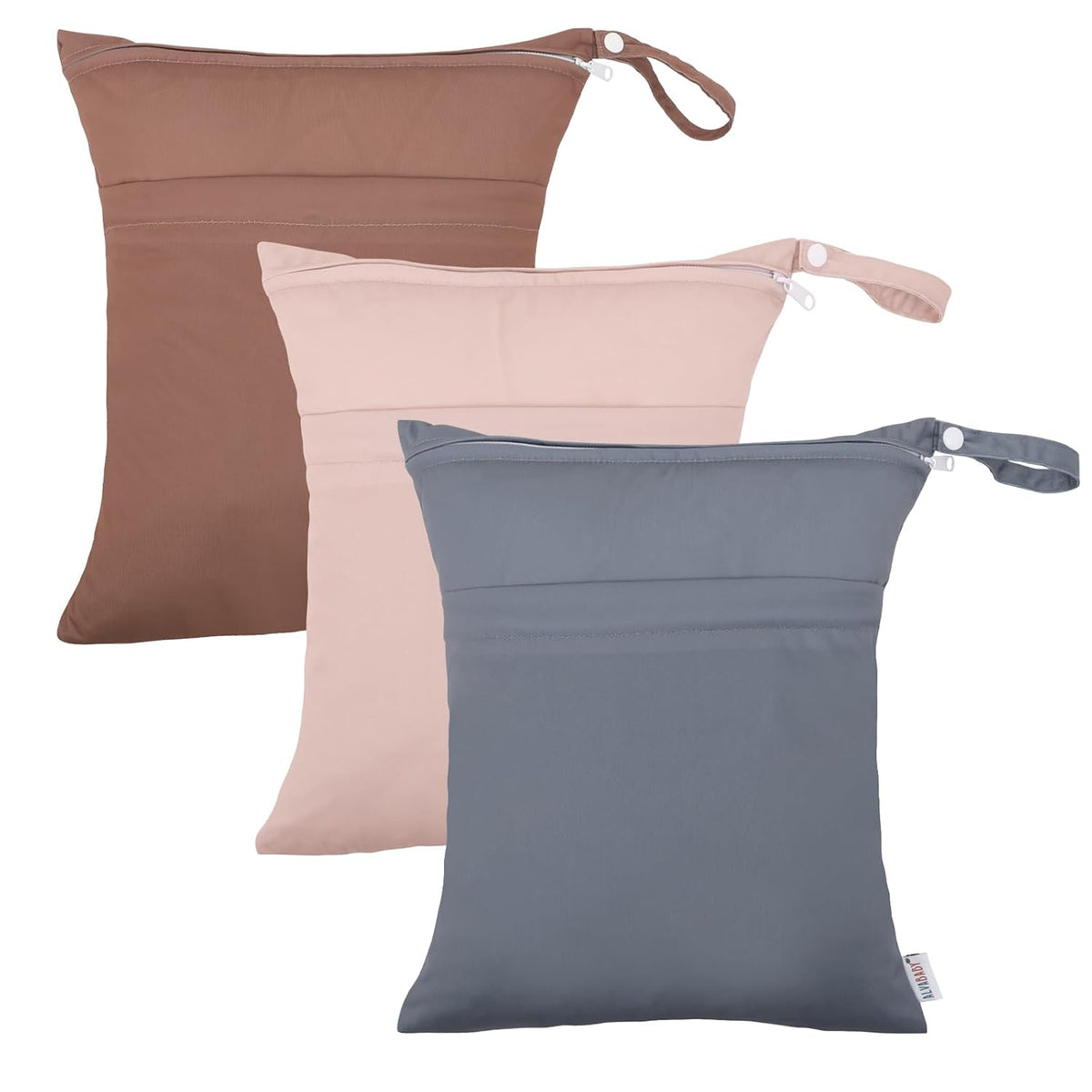 ALVA 2pcs Wet Dry Bags for Diaper Bag Waterproof Reusable with Two Pockets