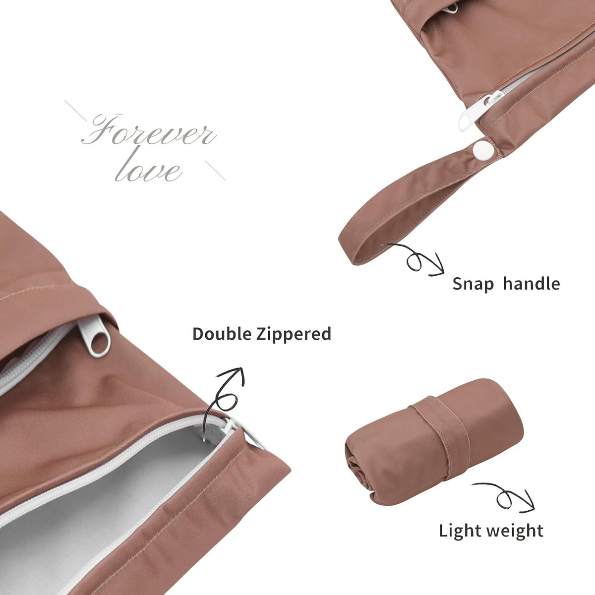 ALVA 2pcs Wet Dry Bags for Diaper Bag Waterproof Reusable with Two Pockets