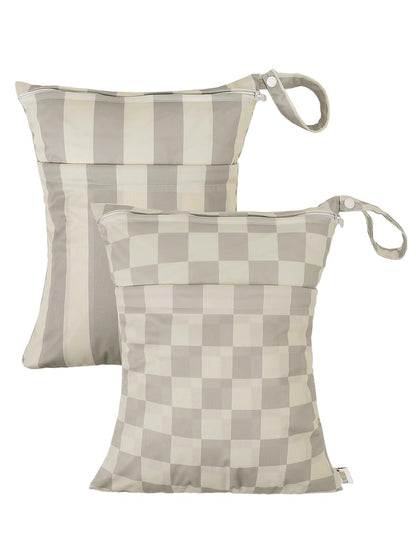 ALVA 2pcs Wet Dry Bags for Diaper Bag Waterproof Reusable with Two Pockets