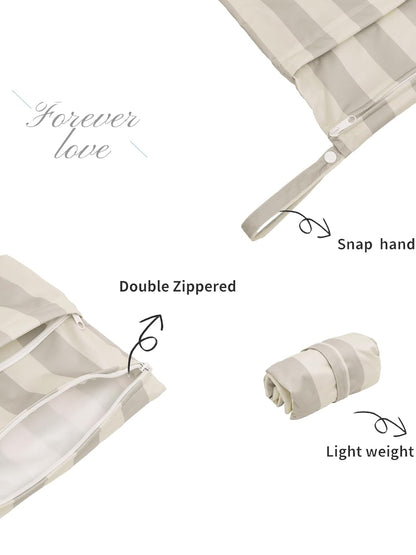 ALVA 2pcs Wet Dry Bags for Diaper Bag Waterproof Reusable with Two Pockets