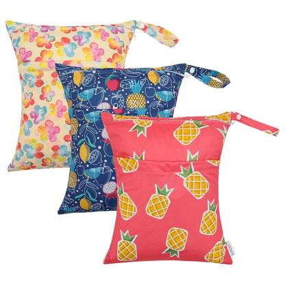 ALVA 2pcs Wet Dry Bags for Diaper Bag Waterproof Reusable with Two Pockets